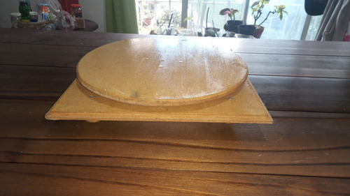 Plato Giratorio 30 Cm Para Bonsai Tortas Soporta 50 Kg Madera
