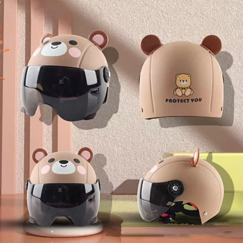 Cascos Infantil De Dibujos Y Cascos De Campañas Para Niños Marrón Monocolor 3/4