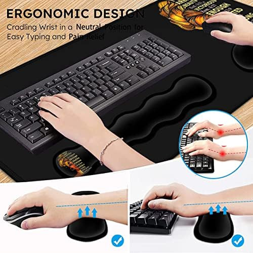 Mouse Pad Grande Con Soporte Para Muñeca, Teclado