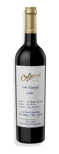 Vino Colomé Tinto Lote Especial Malbec 750ml La Brava Salta