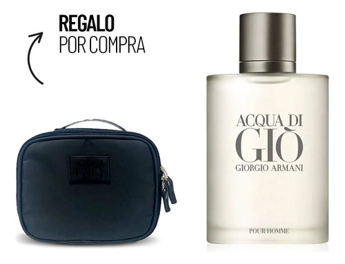 Kit Perfume Hombre Armani Acqua Di Gio Men Edt 100 Ml + Pouc