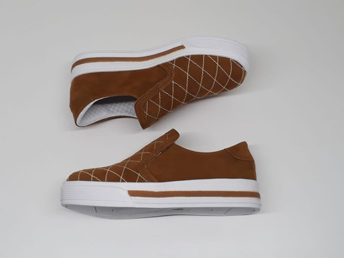 Imagem 5 de 6 de Sapatênis Feminino Tênis Slip On Iate Flatform Sola Alta