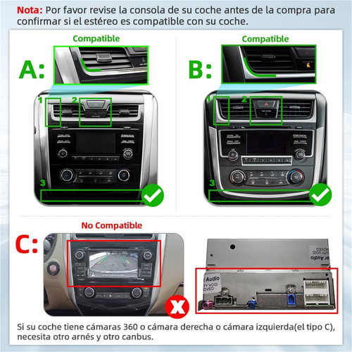 Auto Estéreo Para Nissan Altima 2013-2018 Cámara Gps Wifi