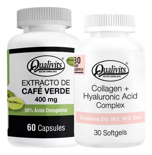 Colágeno Ácido Hialurónico Extracto De Café Verde Qualivits Sabor Natural