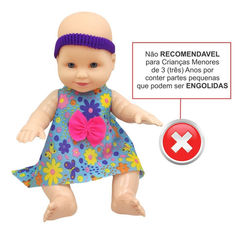 Imagem 7 de 7 de Boneca De Brinquedo Blu Blu Laço Cabeça Vestido Anjo Babê
