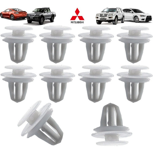 10 Pcs Clip Forração Forro Porta Mitsubishi L200 Lancer Colt