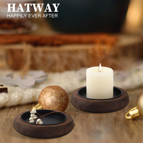 Hatway Wood Candle Soporter Decoración De La Casa De Campo