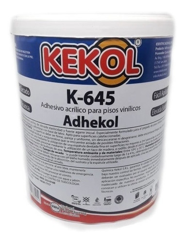 Imagen 1 de 1 de Adhesivo Acrílico Para Pisos Vinilicos Kekol K-645 X 1 Kg