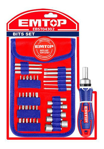 Juego Set Destornillador Crique Emtop Ebst04302 43 Pzs