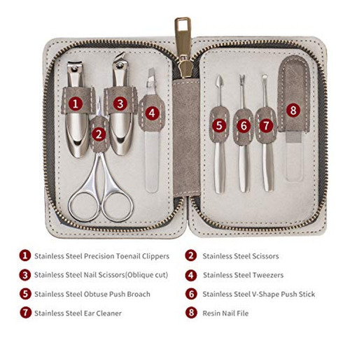 Imagen 2 de 7 de Minety Kit Profesional De Cuidado De Uñas De Acero Inoxidab