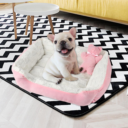 Cw Felpa Mascota Perro Gato Cama Cachorro Cojín Casa Rosa