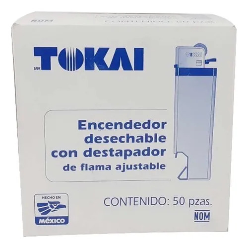 Tokai Encendedor Blanco Con Destapador Caja Con 50 Pz