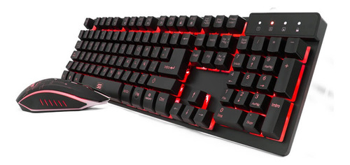 Kit Teclado Y Mouse Gamer  Usb Retroiluminado 3200 Dpi