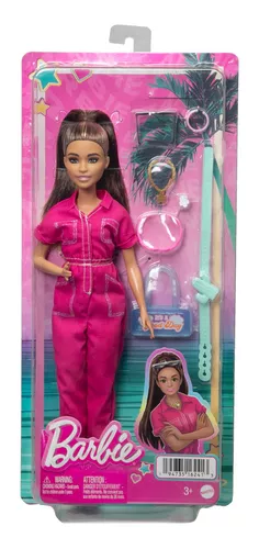 Kit Barbie Boneca Macacao Rosa+Hair Loira Filme C Acessorios