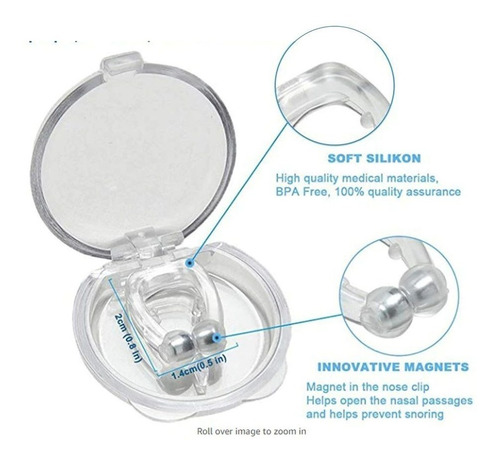Imagen 6 de 6 de X2 Anti Ronquido Silicona Magnética Apnea Del Sueño