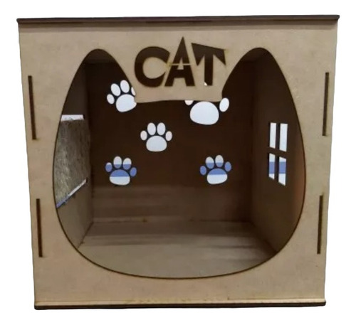 Casita Rascador Para Gato Pequeño 30x30 Cubo Mdf 3mm