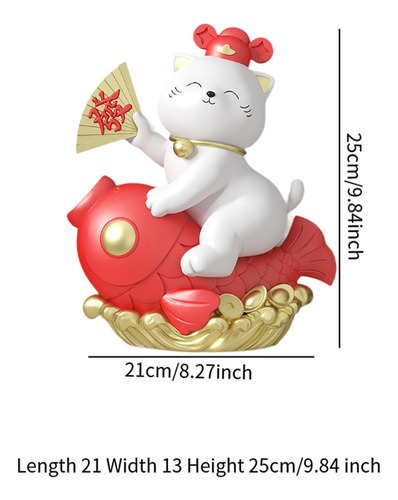 Hucha De Gato De La , Escultura De Gato De La , Regalo Rojo
