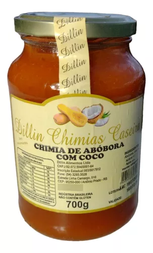 Geleia Dillin Chimia de Abóbora com Coco 700g - Família Scopel