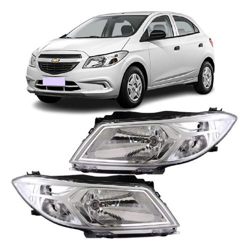 Par Farol Onix Plus Joy Lt 2012 13 14 15 2016 Cromado Fitam