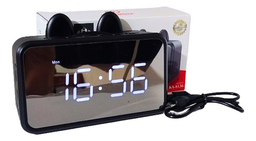 Radio Relogio Digital Caixa De Som Bluetooth Despertador Cor Preto 110v/220v