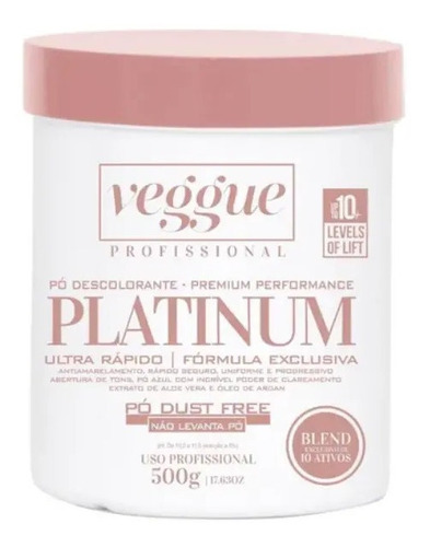 Pó Descolorante Platinum Blue Dust Free Veggue 500g