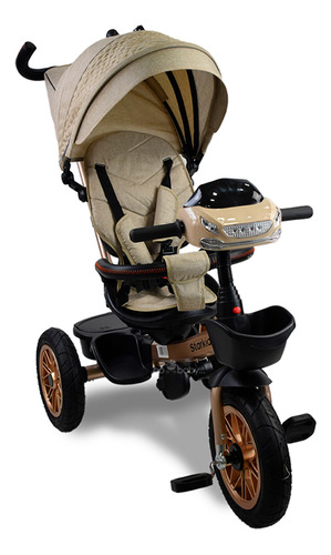 Triciclo De Lujo Musical Sk-5548 Giratorio 360° Star Kids Beige