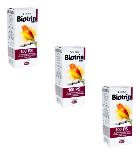 Kit Com 3 Suplemento Vitamínico Biotrin Vet - 100 Ps - 20ml