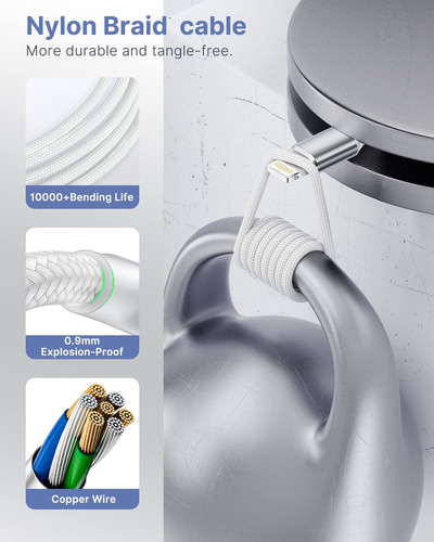 Cable De Carga Aioneus, Corto, Para iPhone, 1 Pie, 2 Unidade