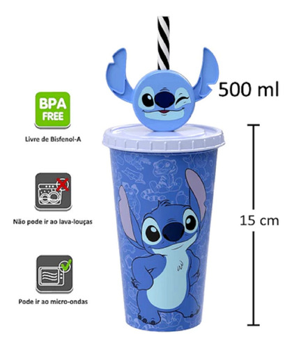 Copo Refrigerante Com Pin Stitch 500ml Plasutil