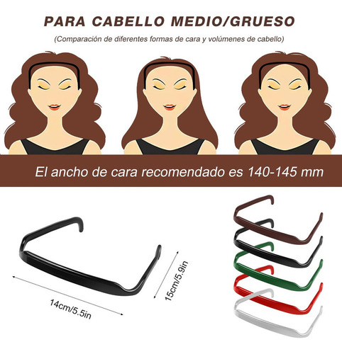 Bnb Diademas Cuadradas Para Hombres Y Mujeres, 5 Pcs Aro