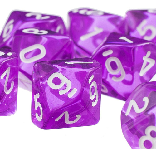 6 Colores 10pcs / Set Games Multi D10 Púrpura Púrpura