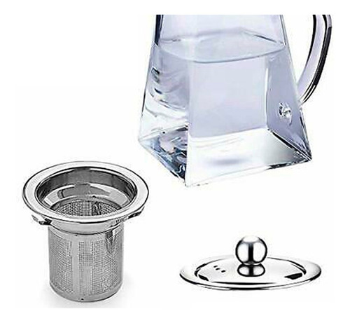 Imagen 10 de 10 de Tetera De Vidrio Transparente Con Infusor Y Tapa 750ml
