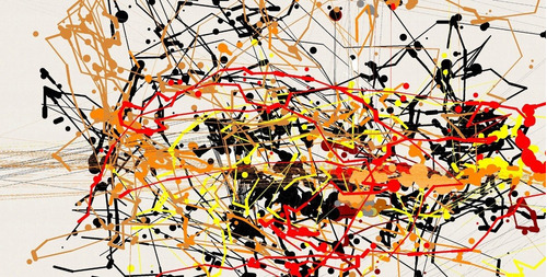 Bastidor De Pintura Estilo J. Pollock En Canvas 90x45 Cm
