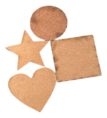 Estrella,corazon,circulo,cuadrado De 15cm En Mdf 3mm, X4u