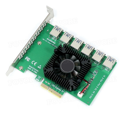 Placa Pcie Multiplicadora P\ Cabo Riser 1x6 Placas De Vídeos