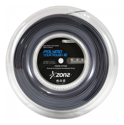 Cuerda De Tenis Zons Polymo Tour Rough 16l/1.25mm Negra 200