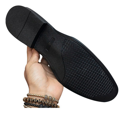 Mocasin Slipper Loafer Felpa Caballero Negro Zanthy Shoes 02