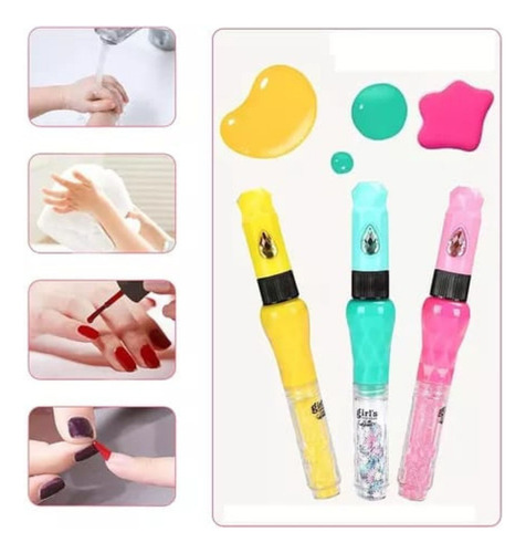 Set De Arte Para Uñas Para Niñas Juguete Infantil 2 En 1