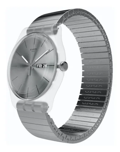 Reloj Swatch Unisex Plateado Suok700 Talle B Malla Acero 166.059