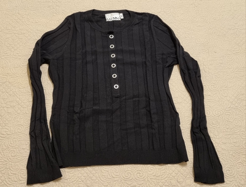 Sweater Roversi Las Pepas Botones Negro Talle 3