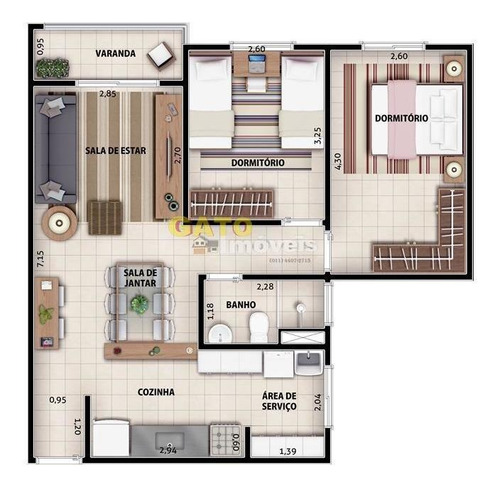 Apartamento Para Venda Em Jundiaí, Vila Santa Maria, 2 Dormitórios, 1 Banheiro, 1 Vaga - 20935_1-1755271