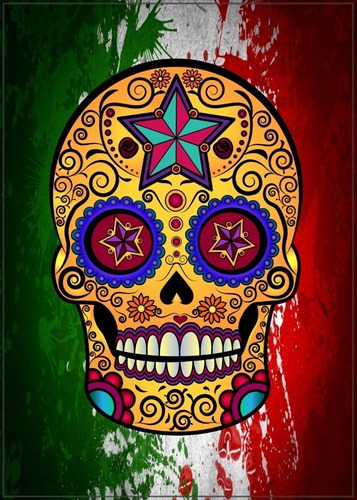 Poster Foto 60cmx84cm Caveira Mexicana Skull Decorar Festa