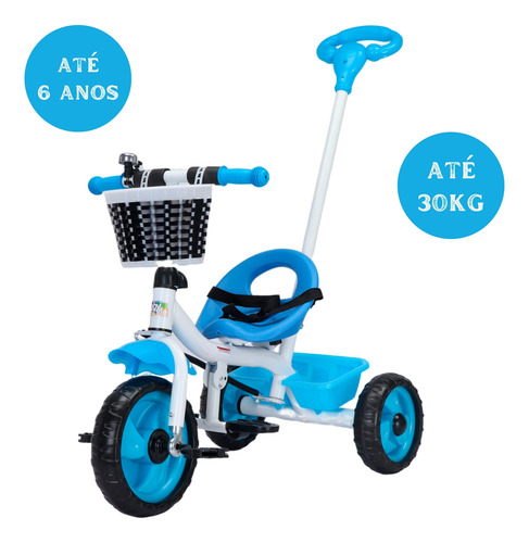 Triciclo Infantil Passeio Com Empurrador Removível 3 Rodas
