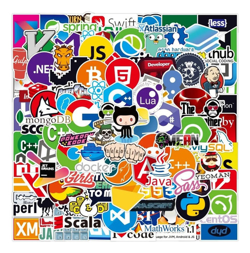 111 Adesivos Programação Code Python Lua Java C++ Tech Hack