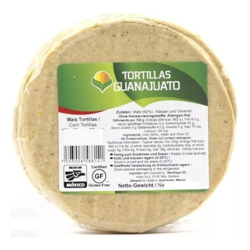 Tortillas De Maíz Blanco Guanajuato 250g Bolsa 10unid