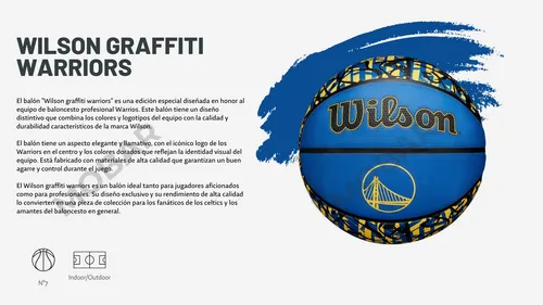 Pelota Basquetbol Basketball Wilson N7 Warriors Nba Graffiti