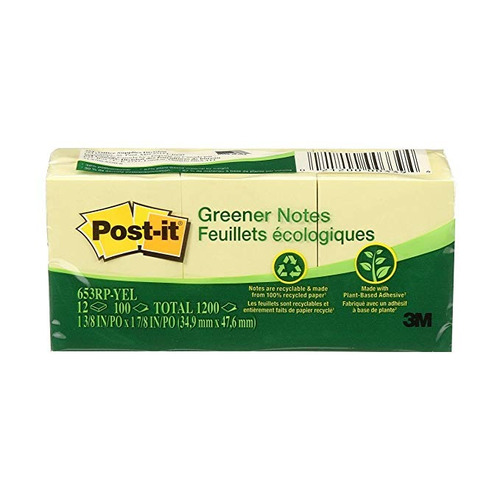 Notas Post-it®, Original Del Cojín, 1-3 / 8 Pulgadas X 1-7 /