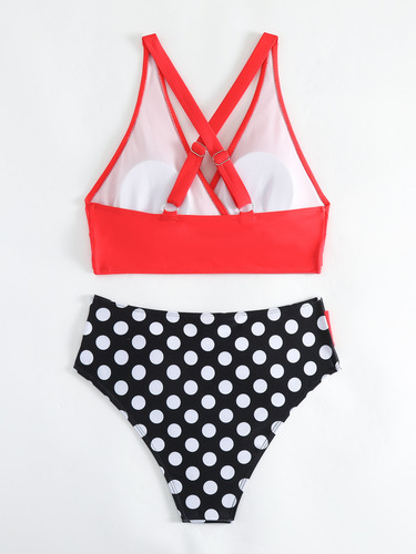 Bikini De Cintura Alta Estampado Bikini Partido