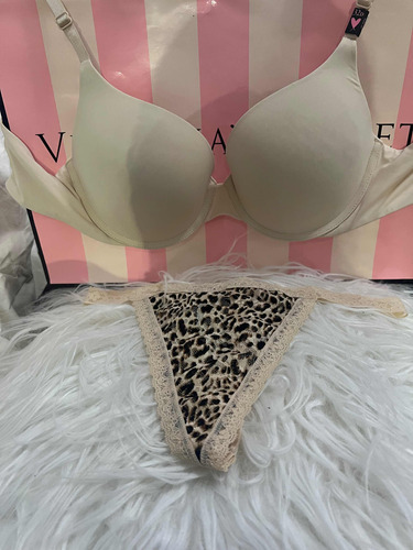 Conjunto Corpiño Y Pantie Victoria Secret Piel 32d