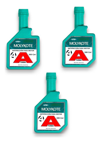 Pack 3 Aditivo Molykote A4 Antifriccion Nafta Diesel 300ml